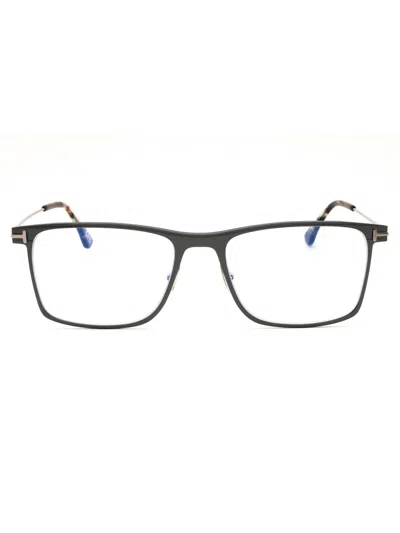 Tom Ford Ft5865-b Eyeglasses In Grey/other/clear/blue-light Block Lens