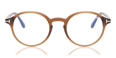 Tom Ford Ft5867-b 048 Blue-light Block Men's Glasses Brown Size 49 - Free Lenses - Blue Light Block Available