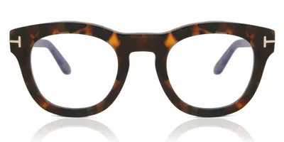 Tom Ford Ft5873-b 052 Blue-light Block Men's Glasses Tortoiseshell Size 49 - Free Lenses - Blue Light Block A In Brown