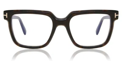 Tom Ford Ft5889-b 052 Men's Glasses Tortoiseshell Size 53 - Free Lenses - Blue Light Block Available In Brown