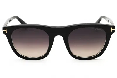 Tom Ford Ft5895-b Eyeglasses In Shiny Black/clear/blue-light Block Lens