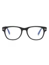 Tom Ford Ft5898b Logo-engraved Round-frame Glasses In Black