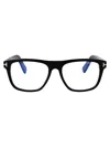 Tom Ford Womens Black Tr001853 Round-frame Acetate Optical Glasses In 001 Nero Lucido