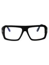 Tom Ford Ft5903b Logo-engraved Square-frame Glasses In 002 Nero Opaco