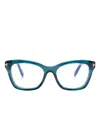 Tom Ford Ft5909b Tortoiseshell Cat-eye Glasses In Blue