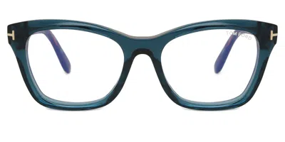 Tom Ford Ft5909-b Women's Glasses, Blue, Size 53 In Green