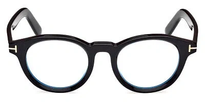 Pre-owned Tom Ford Ft5931-d-b Men Sunglasses Shiny Black 49mm & Authentic In Blue Filter