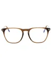 Tom Ford Rectangle-frame Glasses In 048 - Shiny Dark Brown/clear/blue-light Block Lens