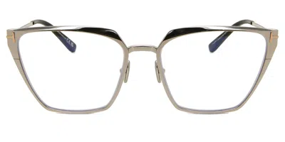 Tom Ford Ft5945-b Blue-light Block 016 Women's Glasses Silver Size 56 - Free Lenses - Blue Light Block Availa In Brown