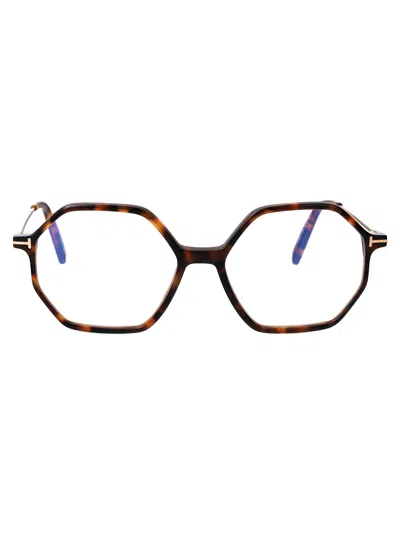 Tom Ford Ft5952-b Acetate Optical Frame Eyeglasses In Havana