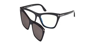 Tom Ford Ft5971-b With Clip-on Women's Glasses, Black, Size 54