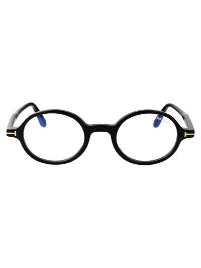 Tom Ford Ft5975-b Round Acetate Optical Eyeglasses In Black