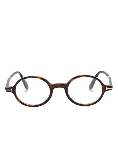Tom Ford Ft5975b Brille Mit Rundem Gestell In Braun