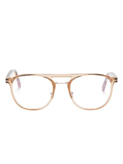 Tom Ford Ft5982b Round-frame Glasses In Neutrals