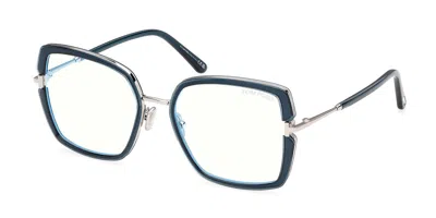 Tom Ford Ft5985-b 090 Blue-light Block Women's Glasses Blue Size 55 - Free Lenses - Blue Light Block Availabl In Red