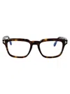 Tom Ford Womens Black Tr001853 Round-frame Acetate Optical Glasses In Avana Scura
