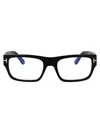 Tom Ford Womens Black Tr001853 Round-frame Acetate Optical Glasses In Nero Lucido