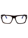 Tom Ford Womens Black Tr001853 Round-frame Acetate Optical Glasses In Avana Scura