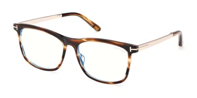Tom Ford Ft6038-b 055 Blue-light Block Men's Glasses Tortoiseshell Size 54 - Free Lenses - Blue Light Block A In Orange