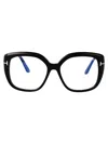 Tom Ford Blue Light Block Cat Eye Ladies Eyeglasses Ft5949-b 001 56 In Nero Lucido
