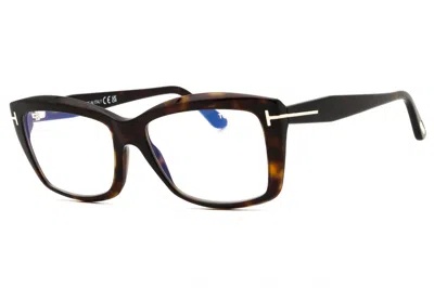 Tom Ford Ft6065b Rectangular Acetate Eyeglasses In Brown