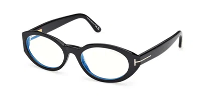 Tom Ford Ft6067-b 001 Blu-light Block Occhiali Da Vista Neri Per Donna (solo Montatura) In Black