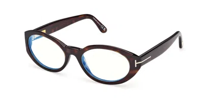 Tom Ford Ft6067-b 052 Blu-light Block Occhiali Da Vista Tartarugatishell Per Donna (solo Montatura) In Brown