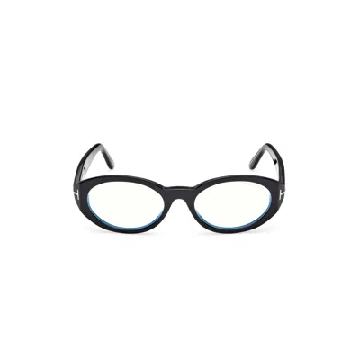 Tom Ford Ft6067-b Oval Frame Eyeglasses In Neutral