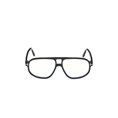 Tom Ford Ft6082-b Rectangular Black Acetate Eyeglasses In White