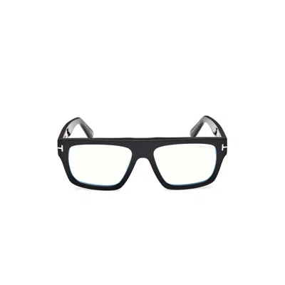 Tom Ford Ft6084-b Bold Rectangular Acetate Sunglasses In Black