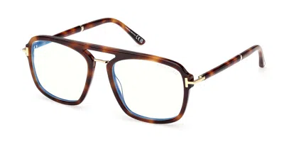 Tom Ford 54mm Rectangle Optical Glasses In Brown