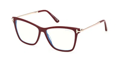 TOM FORD FT6097-B 069 BLU-LIGHT BLOCK OCCHIALI DA VISTA BORGOGNA PER DONNA (SOLO MONTATURA)