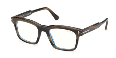 Tom Ford Ft6122-b 056 Blue-light Block Men's Glasses Tortoiseshell Size 51 - Free Lenses - Blue Light Block A In Brown