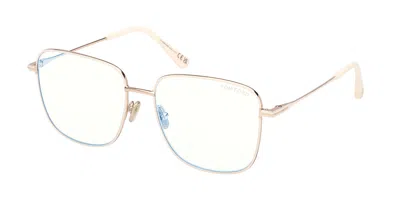 Tom Ford Ft6136-b 025 Blue-light Block Women's Glasses Gold Size 56 - Free Lenses - Blue Light Block Availabl