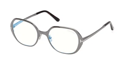 Tom Ford Ft6137-b 008 Blue-light Block Women's Glasses Gunmetal Size 52 - Free Lenses - Blue Light Block Avai In Gray
