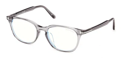 Tom Ford Ft6149-d-b Asian Fit 020 Blue-light Block Men's Glasses Clear Size 55 - Free Lenses - Blue Light Blo In Gray