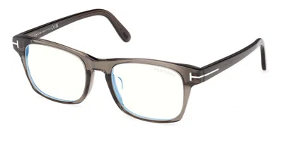 Tom Ford Ft6150-d-b Asian Fit 020 Blue-light Block Men's Glasses Clear Size 55 - Free Lenses - Blue Light Blo In Gray