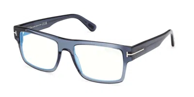 Tom Ford Ft6168-b 090 Blue-light Block Men's Glasses Blue Size 55 - Free Lenses - Blue Light Block Available In White