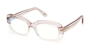 Tom Ford Ft6174-b 072 Blue-light Block Women's Glasses Pink Size 52 - Free Lenses - Blue Light Block Availabl In Yellow