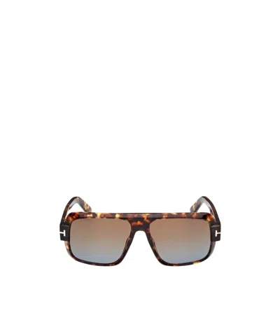Tom Ford Turner 58mm Navigator Sunglasses In Brown