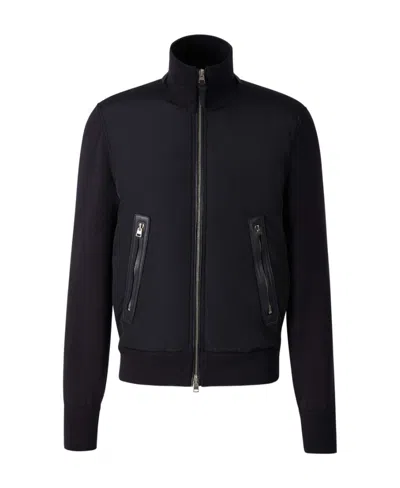 Tom Ford Light Nylon Merino Zip Through In Black