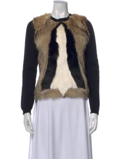 Pre-owned Tom Ford Fur Patterned Sweater In Neutral