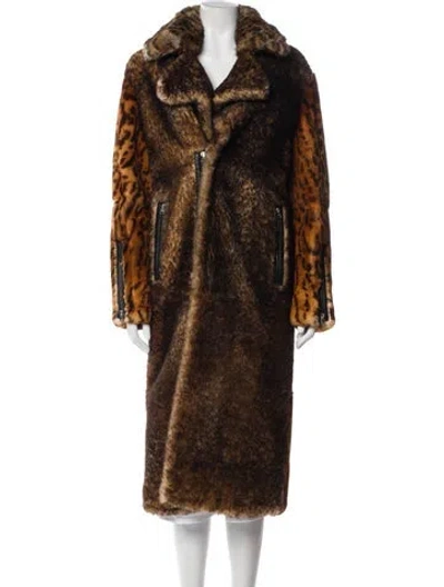 Pre-owned Tom Ford Fur Printed Fur Coat In Brown
