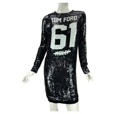 Pre-owned Tom Ford Fw 2014 Runway “molly 61” Black Sequin Mini Dress Look 61 Archive It 38