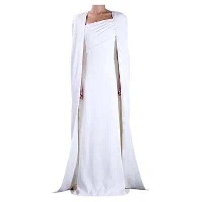 Pre-owned Tom Ford Fw 2023 Archive White Silk Cape Gown � Iconic Gwyneth Paltrow Design 40