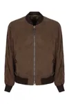 Tom Ford Ribbed Bomber Jacket With Button Accents