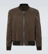 Tom Ford Ribbed Bomber Jacket With Button Accents In Dark Olive