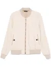 Tom Ford Gabardine Bomber Jacket In Neutral