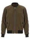 Tom Ford Ribbed Bomber Jacket With Button Accents In Brown
