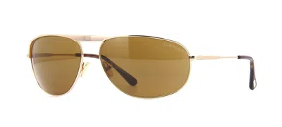 Pre-owned Tom Ford Gabe Ft 0774 Shiny Rose Gold/brown (28e) Sunglasses